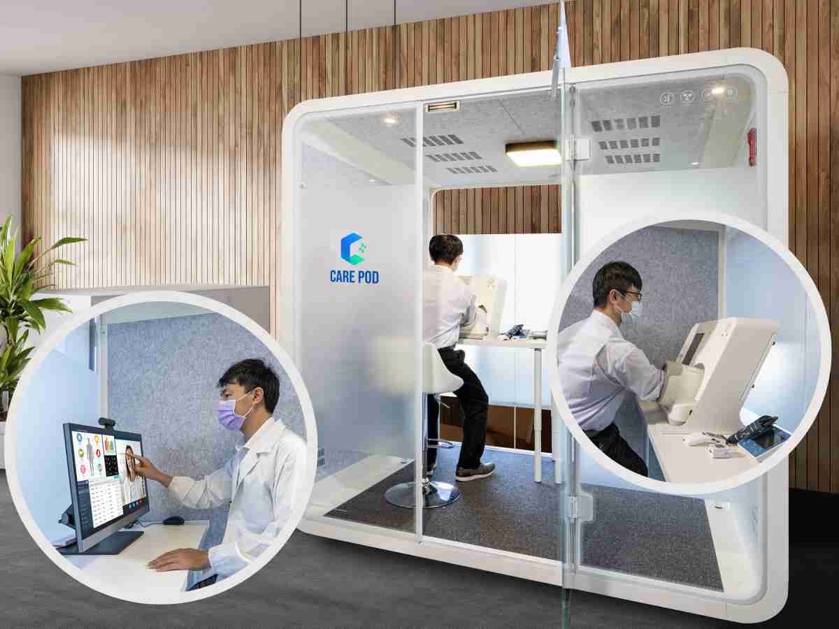 达擎于医疗科技展中展出＂远距诊疗舱＂，，以因应医疗数字化及社会高龄化趋势下、、、复诊及慢性病患等族群对于远距看诊需求逐渐升高所推出的创新整合方案。。。。多功能合一、、、、高隐私性的远距诊疗舱可根据病患端与医师端的不同需求，，提供弹性化及客制化功能，，，，节省医生和病患的精力及时间